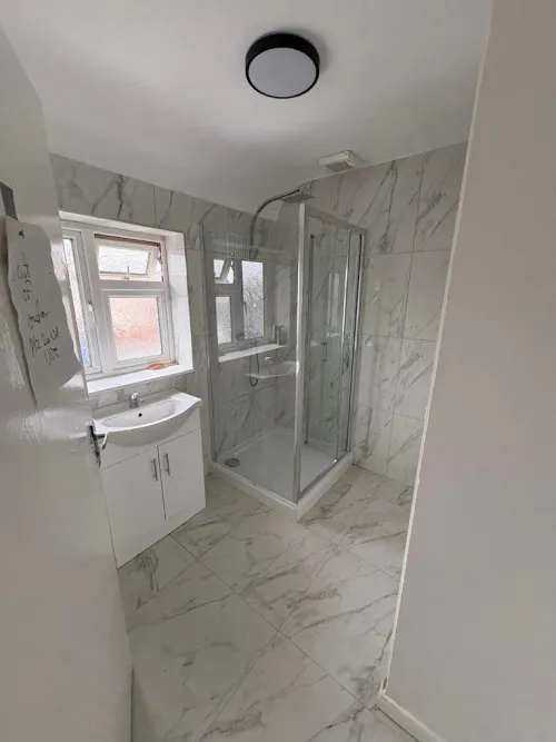 Marble bathroom shower installation